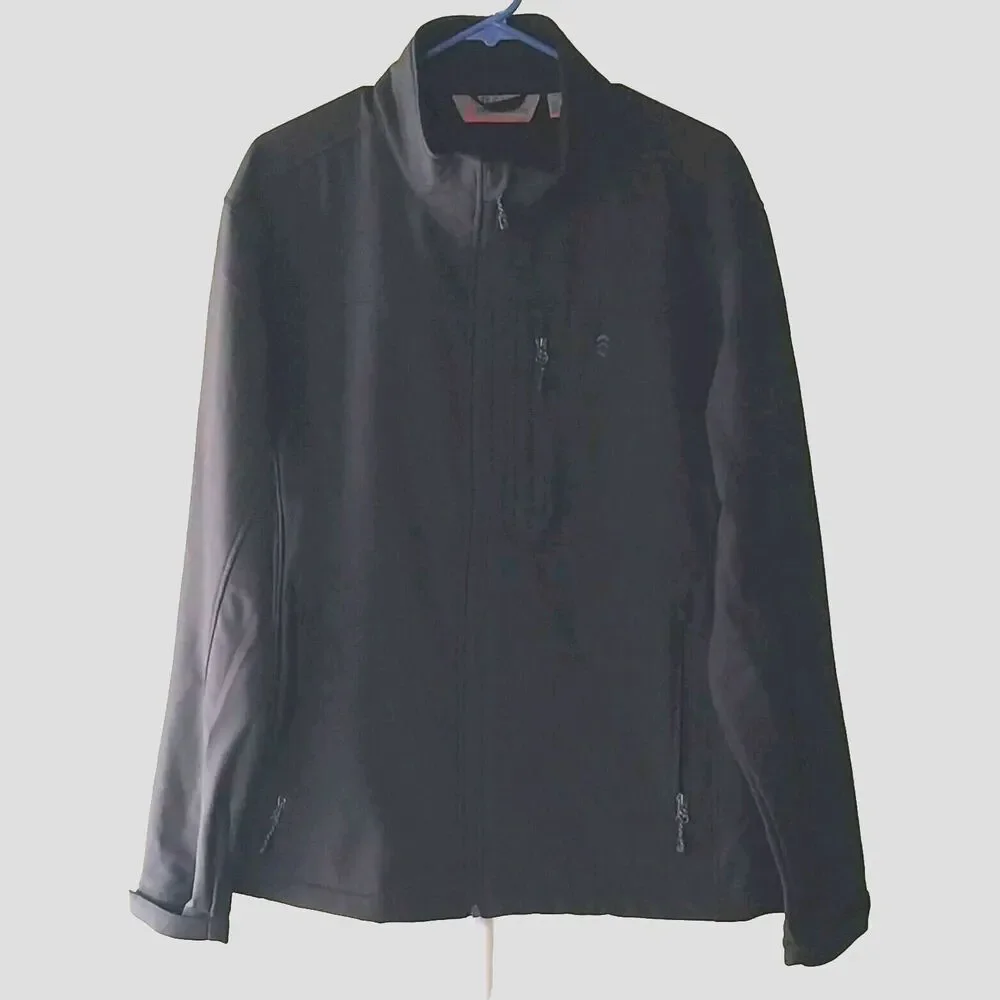 Free Country Men Size Large 42-44  Black Jacket Water Resistant Active Softshell